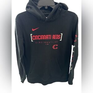Nike Cincinnati Reds Black Hoodie Youth Lg. 14-16 Like New